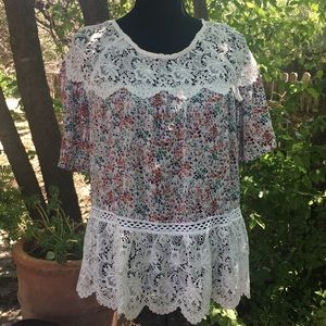 Listicle floral lace blouse